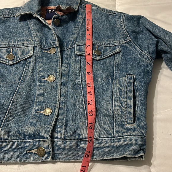 Vintage 90s Gap Jean Jacket Floral Print Girls Small - Picture 8 of 12
